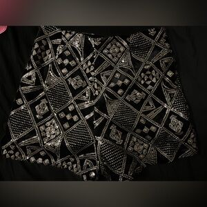 Black sequin shorts
